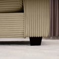 thumbnail image 2 of Mid-Century Modern 3-Seater Sectional Sofa with Tan Corduroy & Core Benefits, 2 of 11