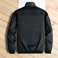 thumbnail image 3 of MRULIC Jackets for men Father's Solid Sports Flight Jacket Outdoor Zipper Stand Collar Plaid Lining Cardigan With Pockets Men's CoatMen's Casual Jackets Black + L, 3 of 4