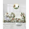 thumbnail image 2 of Christmas Sofa Covers for 3 Cushion Couch, Washable Sectional & L Shape Couch Covers for Dogs/Cats/Kids, Xmas Botanical Pine Needle Berry Non Slip Sofa Slipcover Futon Cover 71''x150'', 2 of 8