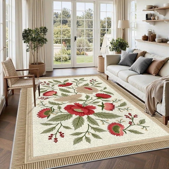 6.5'x10' Carpet Living Room Carpet Rugs For Living Room Scalloped Area Rug Striped Area Rug Western Area Rug