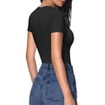 thumbnail image 5 of Zeagoo Women's Deep V Neck T-Shirt Summer Short Sleeve Slim Fitted Stretchy Basic Casual Tops, 5 of 5