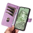 thumbnail image 3 of for Google Pixel 8a Case Wallet for Men Women, Flip Folio Cover with PU Leather Kickstand Credit Card Slots Magnetic Wrist Strap Kickstand Protective Shockproof Phone Case Cover, Purple, 3 of 7