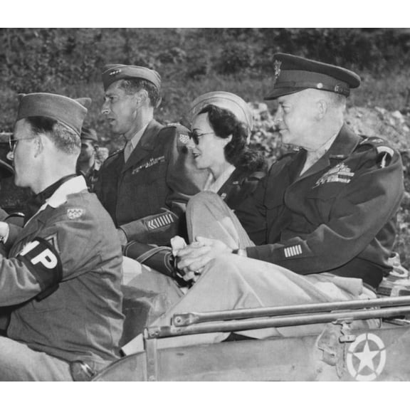 Kay Summersby Seated Between Generals Eisenhower And Mark Clark In A Jeep. They Were In Germany History