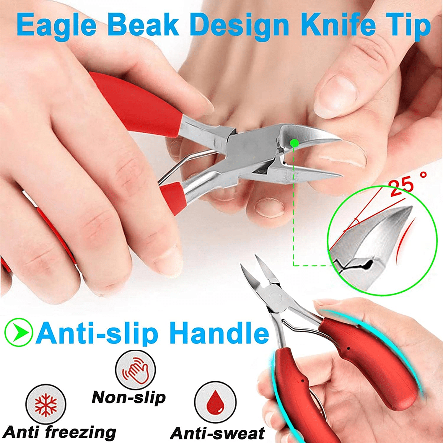 Nail Clippers Sets, Podiatrist Professional Heavy Duty Toenail Clippers Set， 7Pack