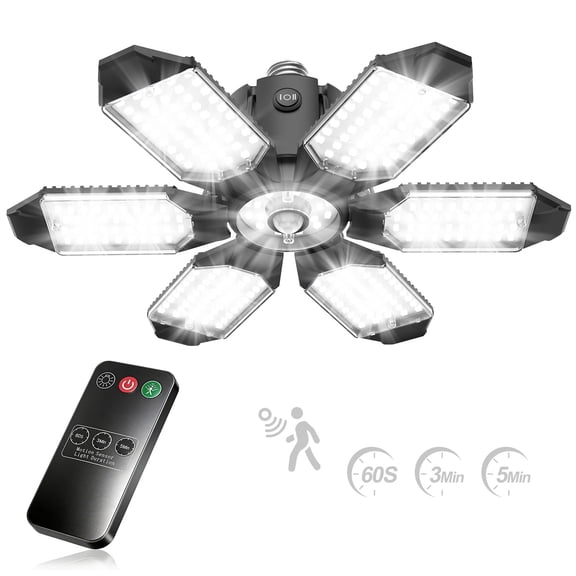 Yannovus Motion Sensor Garage Light, 20000LM 200W Garage Lights Ceiling Led Motion Activated,Motion Light Indoor with Dusk to Dawn, E26/E27 Screw in Shop Light for Basement Barn Attic Warehouse