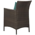 thumbnail image 2 of Modern Contemporary Urban Design Outdoor Patio Balcony Garden Furniture Side Dining Chair Armchair, Rattan Wicker, Green Brown, 2 of 3