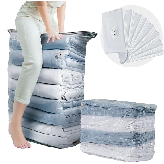 Clearance! No-Pump Clear Vacuum Storage Bags, Cube Compression Better Life Space Saver Bags, Large Storage Bag for Clothes, Comforter, Blanket, Back-To-S*chool Housewarming Essential (24"x16"x13")