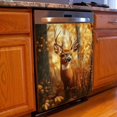 thumbnail image 2 of Dishwasher Magnet Cover Sticker Forest Deer Pattern Magnetic Refrigerator Panel Front Door Fridge Microwave Decal 23W x 26H inchs, 2 of 6