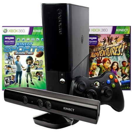 Restored Xbox 360 4GB Console Kinect Sensor and Kinect Sports Season Two and Adventures (Refurbished)