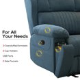thumbnail image 6 of LVUYOYO Electric Power Recliner Chair, Reclining Chair with Heat and Massage, Position Recliner up to 350 Lbs,2 Cup Holders, USB Ports, 2 Side Pockets,Blue, 6 of 7