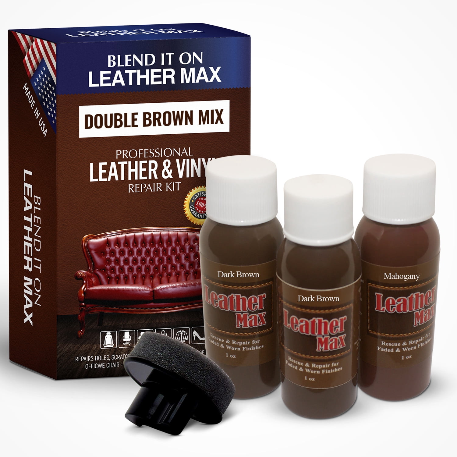 Leather Max Quick Blend Refinish and Repair Kit, Restore, Recolor