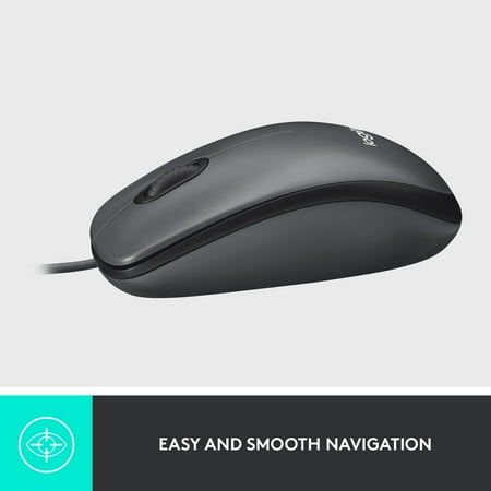 Logitech - M100 Wired Optical Ambidextrous PC Mouse with 1000 DPI Optical Tracking - Gray