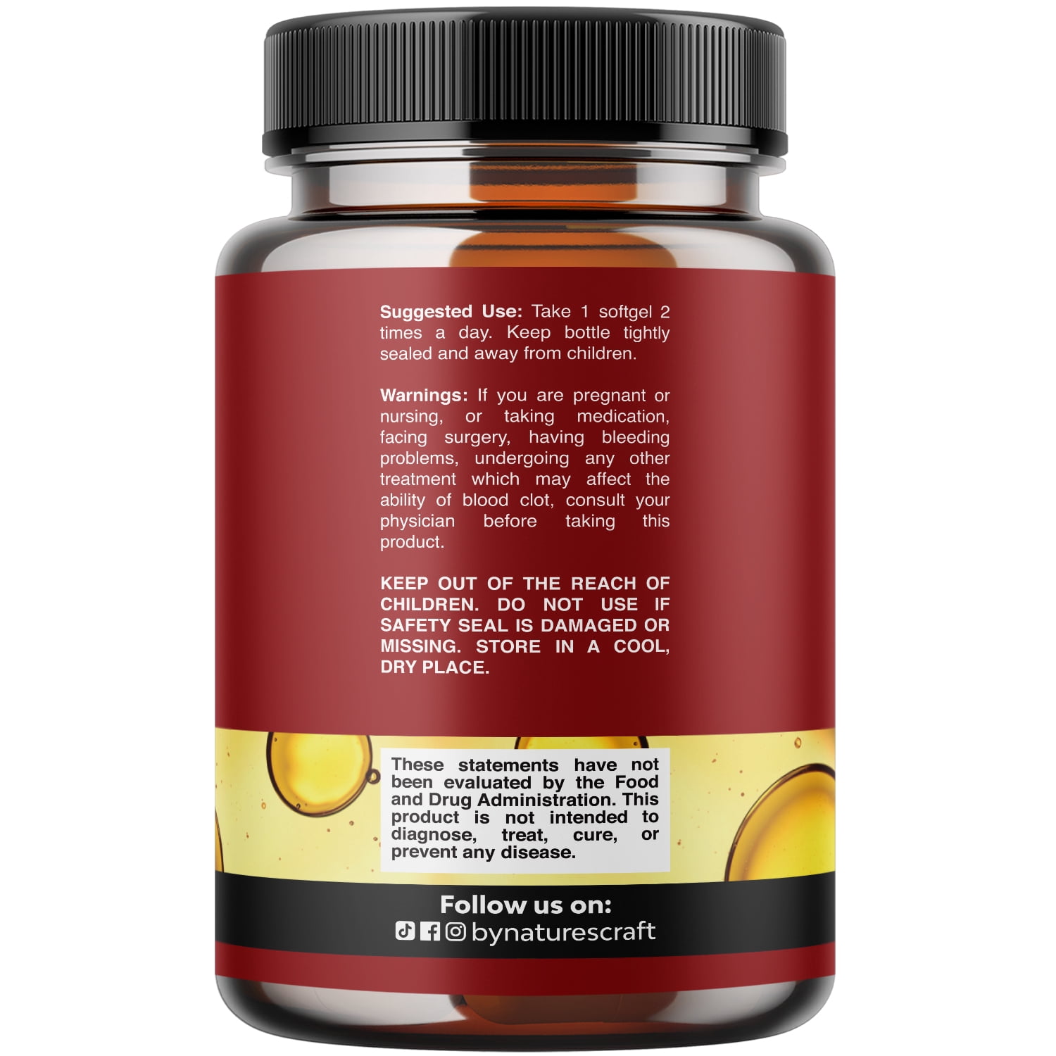 Natures Craft Wild Icelandic Cod Liver Oil Softgels, Omega 3 & Vitamin D Supplement, 180 Count