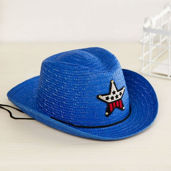 CHUOU Summer Sun Straw 6 Colours Beach Girls Boys Kids Child Western Cowboy Hat 2 To 6Y