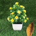 thumbnail image 3 of LINASHI 2pcs Artificial Rose Flowers Outdoor Plants for Hanging Planter Home Wedding Porch Window Decor, 3 of 3