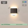 thumbnail image 2 of Aplique de Pared LED Lámpara de Pared Exterior Impermeable Lámparas de Pared para Interiores Accesorios de Iluminación Sala de Estar Dormitorio Pasillo Corrido Negro S, 2 of 5