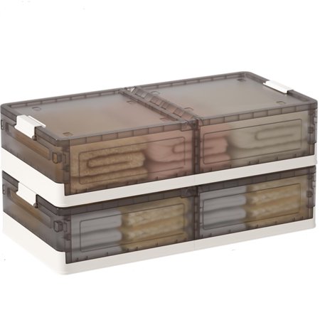 Under Bed Storage Containers - 2Pack Stackable Under Bed Rolling Storage Plastic Containers 13.5Gal Storage Bins with Wheels Multi-purpose Storage Bins with Lids for Clothes Shoes And Duvets