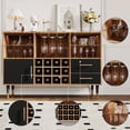 thumbnail image 6 of Amkui Freestanding Farmhouse Wine Bar Cabinet with Storage and Wine Rack, liquor cabinet Brown, 6 of 7