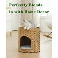 thumbnail image 7 of Cat House for Indoor Cat, Small Cat Houses Handwoven PE Rattan Kitten Cave, Pet Kitten Bed Covered, One Bed Pad, 13 x 13 x 13.7 Inches, Foldable Hideaway in Living Room Natural, 7 of 7
