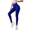 thumbnail image 3 of Women's Yoga Pants with Bowknot, High Waist Workout Leggings, Butt Lifting Fitness Leggings for Yoga, Running, Gym, and Daily Athleisure Wear-Blue, 3 of 8