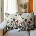 thumbnail image 5 of Halloween Pillow Covers 16x16 Inch Set of 2 Vintage Spooky Red and Black Floral Leaves Bats Spider Web Outdoor Decorative Throw Pillows Holiday Pillowcases Square Cushion Covers for Couch, 5 of 6