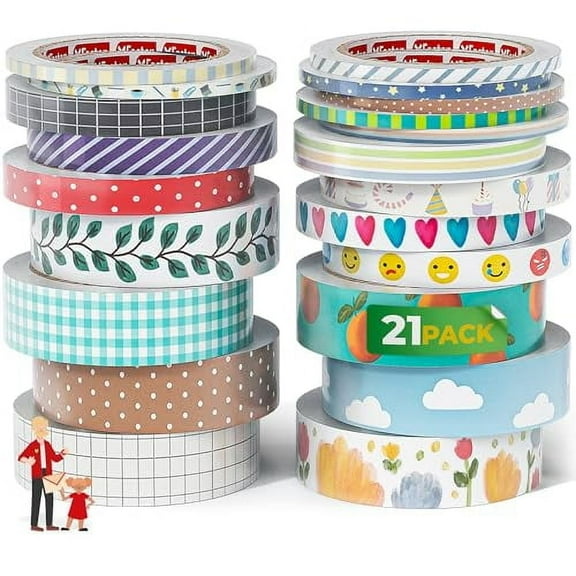 XFasten Colorful Washi Tape Set of 21