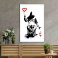 thumbnail image 3 of Banksy Art, Love Canvas, Painting Artwork, Banksy Love Money Artwork, Graffiti Wall Art, Banksy Boy Printed, Canvas Wall Decor - White Framed, 3 of 6