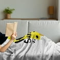 thumbnail image 3 of Ice Cream Soft Flannel Fleece Throw Blanket, Hello Summer Phrase with Lemon Flavor and Watercolor Splashes Print, Cozy Plush for Indoor and Outdoor Use, 50" x 60", Yellow Black White, by Ambesonne, 3 of 5