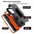 thumbnail image 2 of Tiflook for Moto G 5G 2025 with [Built-in Screen Protector] Holster Locking Belt Clip [Military Grade 12FT Drop Tested] Full Body Carrying Kickstand Cover - Orange, 2 of 6
