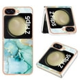 thumbnail image 1 of SaniMore for Samsung Galaxy Z Flip 5 6.7" 2023 Case with Wireless Charging Shockproof TPU Backplane Glitter Marble Pattern Fashion Design Anti-drop Anti-fingerprint Skin-feel Cover, Green, 1 of 11