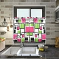 thumbnail image 4 of Yayeee Kitchen Curtains Tier Pair Light Filtering 27"x24" Rod Pocket Short Cafe Window Panel, Abstract Geometric, 4 of 7