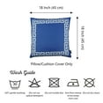 thumbnail image 5 of Decorative Throw Pillow Cover Set of 2 Greek Key 18" x 18" Blue & White Square for Couch, Bedding, 5 of 5