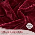 thumbnail image 4 of WOOW DEPOT Full Queen Heavy Fleece Bed Blanket 1 PCS, 7.72 lbs 78.7" x 90.5", Reversible Thick Embossed Velvet Soft Warm Mink Blanket for All Season, Burgundy Red, 4 of 8