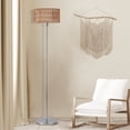 thumbnail image 5 of Rattan Floor Lamps for Living Room, Rattan Boho Floor Lamp, Chrome Metal Floor Lamp with Bulb, Rattan Fabric Double Shades, Farmhouse Rustic Floor Lamp, Standing Lamp for Living Room Bedroom Office, 5 of 9