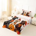 thumbnail image 5 of Homewish Vintage Halloween Dog Twin Sheets,Autumn Pumpkin Lantern Bedding,Cream,3-Piece,1 Fitted Sheet and 1 Pillowcase, 5 of 6