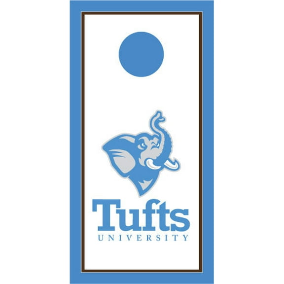Tufts University Blue Matching Border Cornhole Boards