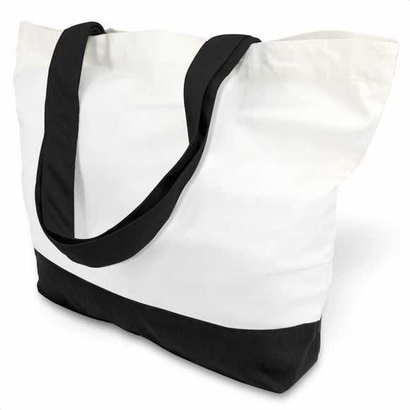 TOPDesign 12-Pack Super Strong Large 12oz Cotton Canvas Tote Bags, Reusable Grocery Shopping Cloth Bags, Fashionable Two-Tone Tot