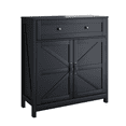 thumbnail image 7 of GZXS Farmhouse Buffet Cabinet with 2 Barn Doors, 1 Drawer and Adjustable Shelf, Kitchen Sideboard Accent Cupboard with Anti-Tip Device, 30"L x 12"W x 32.5"H, Black, 7 of 7