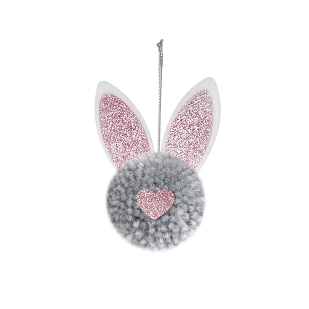 Decoraciones Y Ornamentos Del Árbol de Pascua, 12 Piezas Lindo Conejo Oreja Cola Poms Colgando Decoración Difusa, Decoraciones de la Fiesta de Pascua para Corona, Árbol, Casa, Festivo
