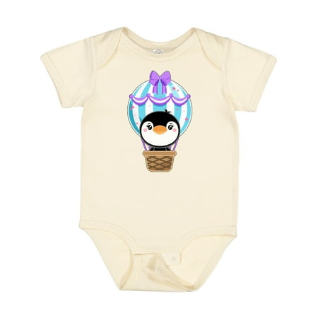

Inktastic Cute Penguin in a Hot Air Balloon Gift Baby Boy or Baby Girl Bodysuit
