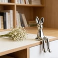thumbnail image 6 of 8.3'' Sitting Easter Bunny Figurines Easter Centerpieces for Tables Modern Plastic Bunny Decor for Easter Decorations Spring Rabbit Easter Decor for Desk Windowsill Home Party Easter Gifts - A, 6 of 6