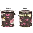 thumbnail image 2 of WOBOGO Pink Mane Foldable Laundry Baskets with Carry Handle Zipper Closure Travel Bathroom College Dorm Essentials, 2 of 7