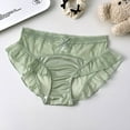 thumbnail image 2 of Mrat Shaping Underwear for Women Womens Breathable Comfortable Soft and Cotton Lace Satin Underwear Womens Briefs Cotton Underwear S-171 Green L, 2 of 3