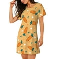thumbnail image 2 of Easygdp Love Carrot Camisón de manga corta para mujer, informal, estampado, 2 of 6