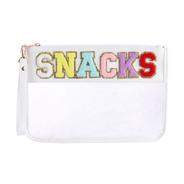 Bolsa de maquillaje transparente, organizador de cosméticos transparente para mujeres y niñas, bolsa de viaje Blanco