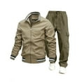 thumbnail image 2 of Txeol Men's Athletic Tracksuit 2 Piece Long Sleeve Zip Up Jackets Drawstring Pants Sets Lightweight Jogging Sweatsuits with Pockets,M,Khaki, 2 of 3