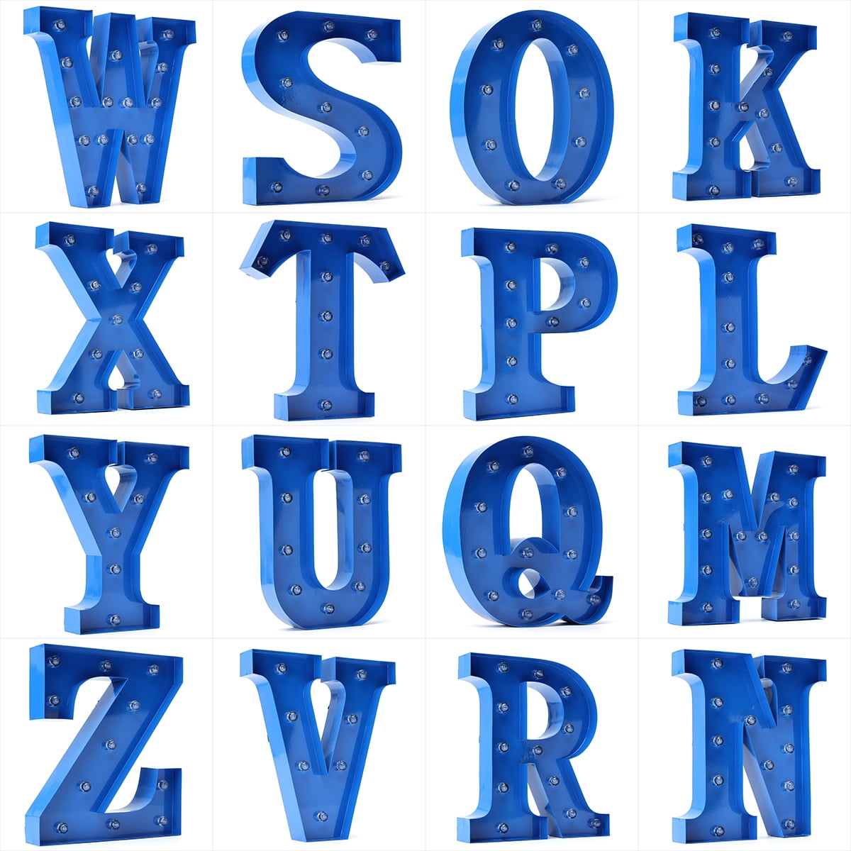 12 LED Marquee Letter Lights Vintage Circus Alphabet Light Up Sign 