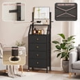 thumbnail image 6 of HIGDBFE 4-Drawer Dresser with Adjustable Mirror, Tall Fabric Vanity Chest for Bedroom, Hallway and Small Spaces, Black, 6 of 10