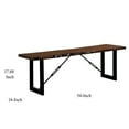 thumbnail image 5 of Rectangular Metal Frame Bench with Wooden Seat Black and Brown - Saltoro Sherpi, 5 of 5
