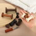 thumbnail image 4 of Wooden Empty Spools Unfinished Wood Thread Spools for Embroidery and Sewing Machines Crafts Wire Weaving Bobbins Brown 3"x1.4", 4 of 6